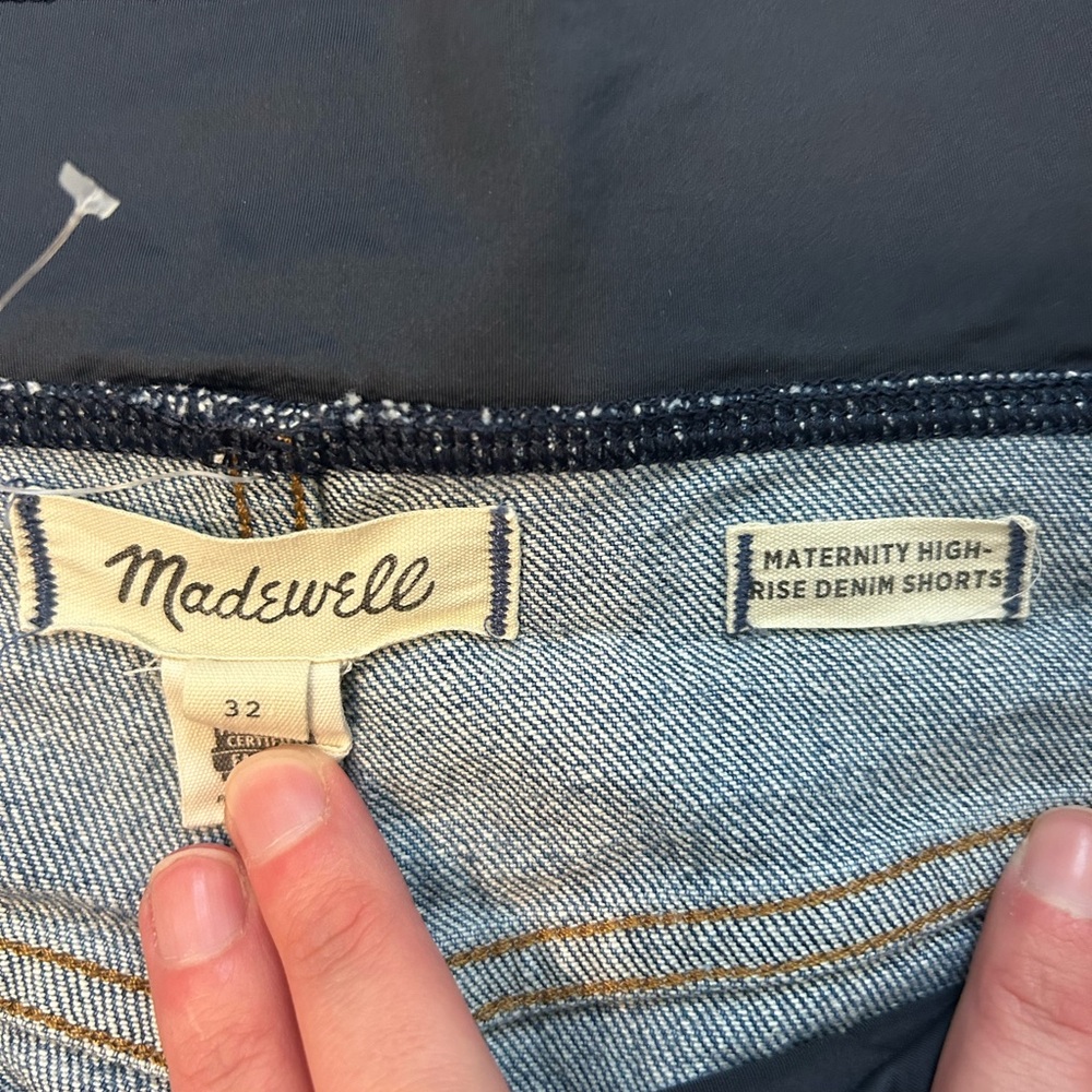 Madewell Blue Denim Maternity Shorts